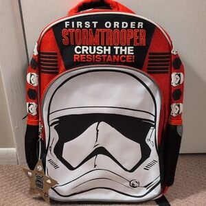 Star Wars Stormtrooper Kids Full Size Backpack - Red and Black NWT